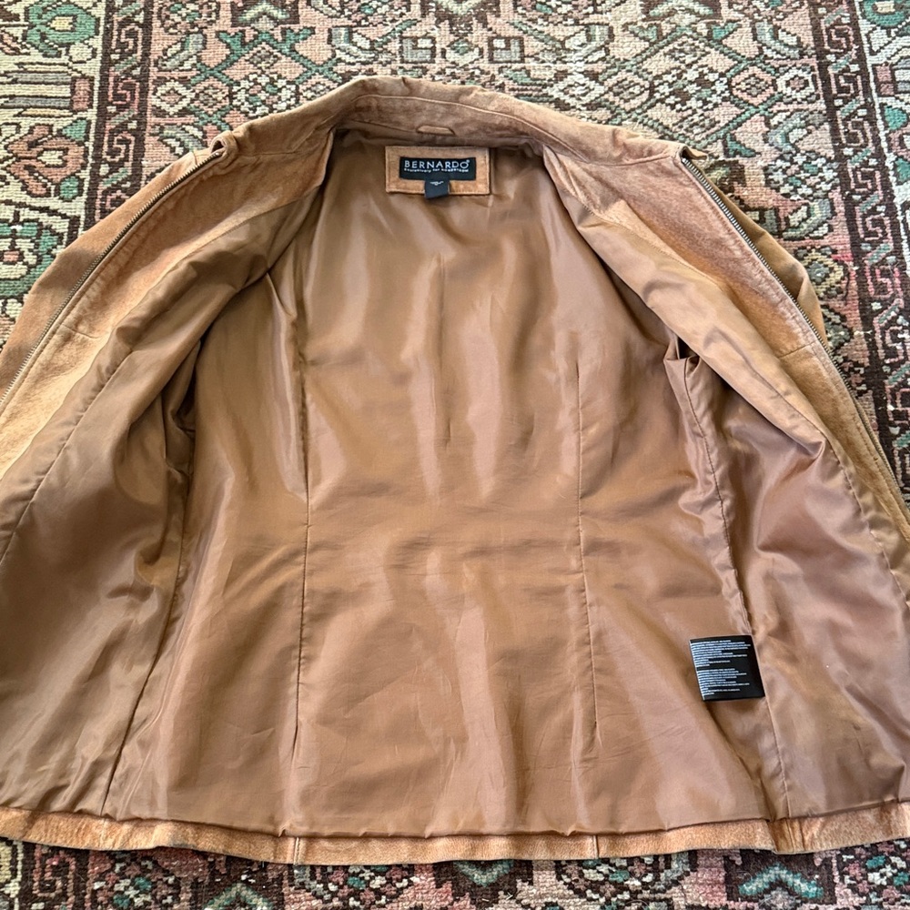 Vintage Bernardo by Nordstrom Suede Camel Tan Leather Jacket - Picture 5 of 10